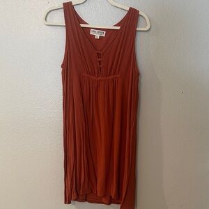 Shyanne Rust Red Sleeveless V-Neck Dress